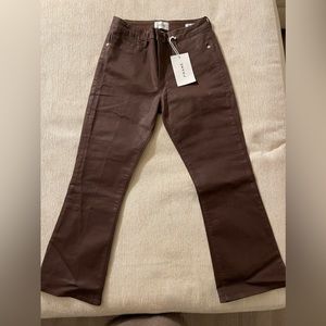 Frame le crop mini boot brown coated jeans